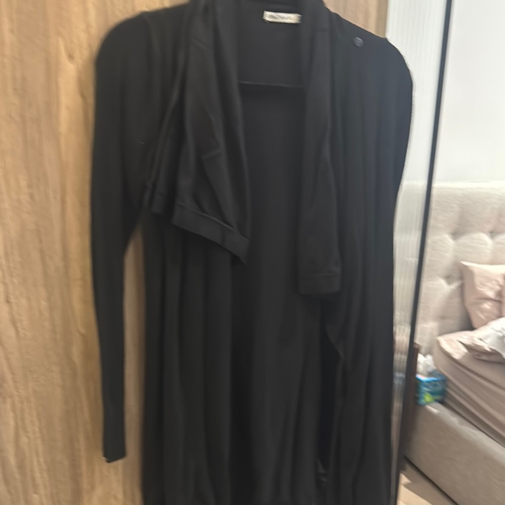 Black Open Front Cardigan